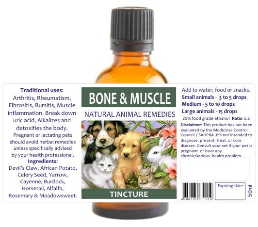 Bone & Muscle Animal Remedies 50ml — info graphic 1